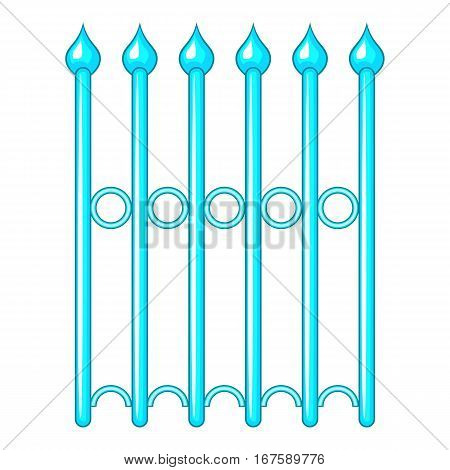Decorative iron fence icon. Cartoon illustration of decorative iron fence vector icon for web