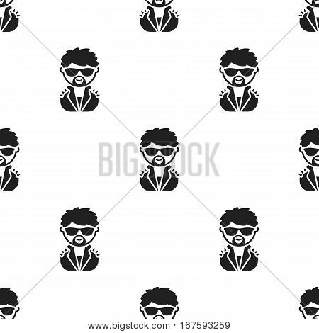 Rock star black icon. Illustration for web and mobile. - stock vector