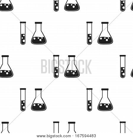 Test tube and retort icon black. Single education icon from the big school, university black. - stock vector