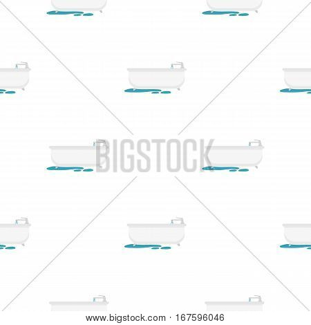 Bathtub icon in cartoon style isolated on white background. Plumbing pattern vector illustration. - stock vector