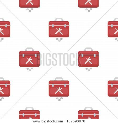 Toolbox icon in cartoon style isolated on white background. Plumbing pattern vector illustration. - stock vector