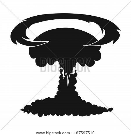 Nuclear explosion icon in black design isolated on white background. Explosions symbol stock vector illustration. - stock vector