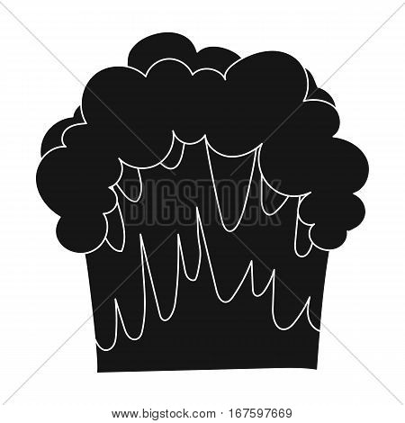 Nuclear explosion icon in black design isolated on white background. Explosions symbol stock vector illustration. - stock vector
