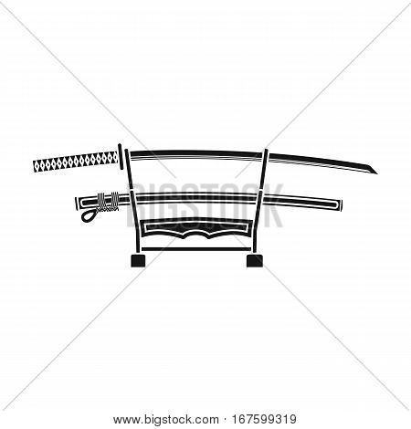 Katana icon in black style isolated on white background. Japan symbol vector illustration. - stock vector