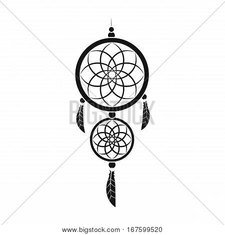 Dreamcatcher icon in black design isolated on white background. Sleep and rest symbol stock vector illustration. - stock vector
