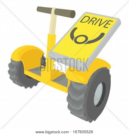 Drive on segway icon. Cartoon illustration of drive on segway vector icon for web