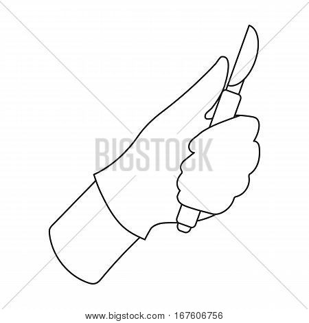 Scalpel icon in outline style isolated on white background. Skin care symbol vector illustration. - stock vector