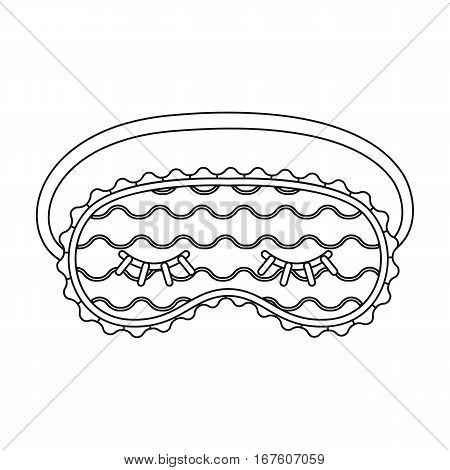 Blindfolds icon in outline design isolated on white background. Sleep and rest symbol stock vector illustration. - stock vector