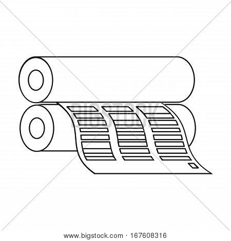 Newspaper printing machine in outline style isolated on white background. Typography symbol vector illustration. - stock vector