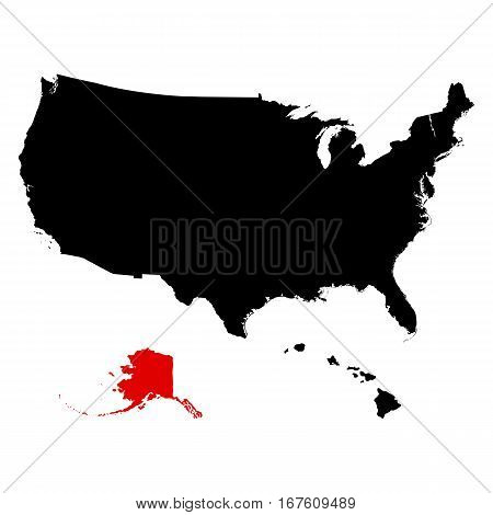 Map of the U.S. state of Alaska