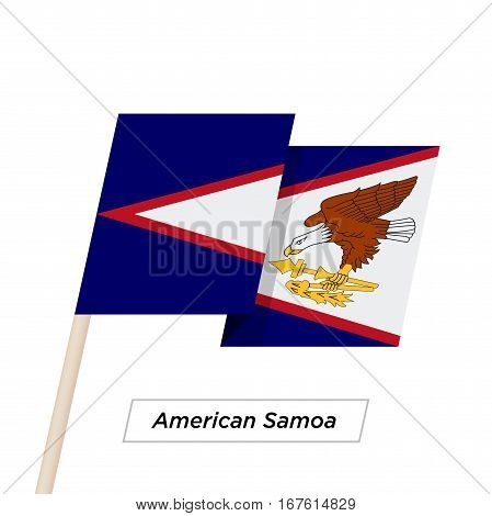 American Samoa Ribbon Waving Flag Isolated on White. Vector Illustration. American Samoa Flag with Sharp Corners