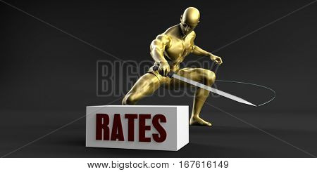 Reduce Rates and Minimize Business Concept 3D Illustration Render