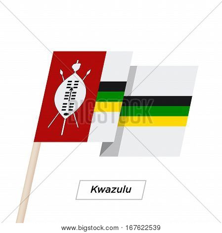 Kwazulu Ribbon Waving Flag Isolated on White. Vector Illustration. Kwazulu Flag with Sharp Corners