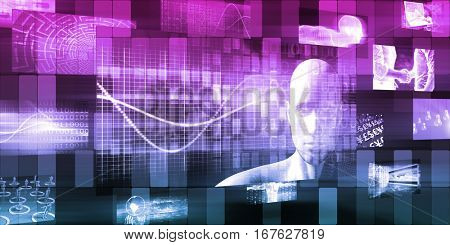 Digital Communication on the Internet with Data 3D Illustration Render 3D Illustration Render