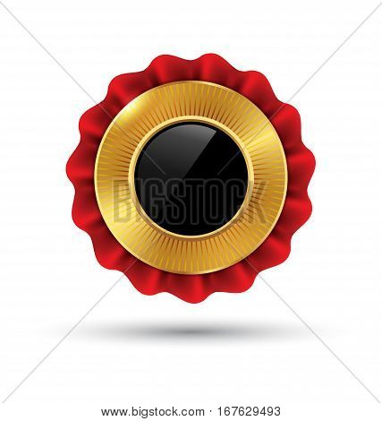 Golden Premium Quality Red Best Label Space for Text Isolated on White Background