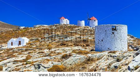 Authentic Greece - windmills of Chora village in Amorgos island