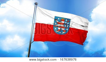 Thuringia, Thuringen flag, 3D rendering