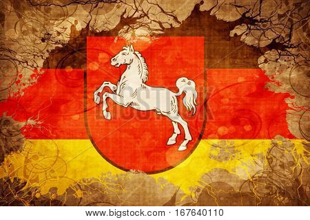 Vintage lower saxony, niedersachsen flag
