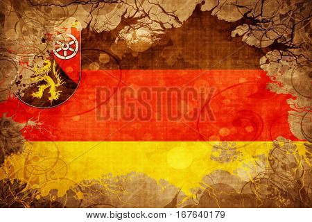 Vintage Rhineland Platinate, Rheinland Pfalz flag