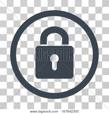 Lock Keyhole rounded icon. Vector illustration style is flat iconic symbol inside a circle smooth blue color transparent background. Designed for web and software interfaces.