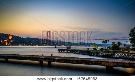 Istanbul, Turkey - May 5, 2013: Bosphorus bridge istanbul Turkey
