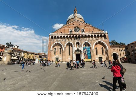 PADUA, ITALY - MAY 3, 2016: Basilica di Sant'Antonio da Padova in Padua Italy