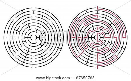 Vector labyrinth 76. Maze / Labyrinth with entry and exit.