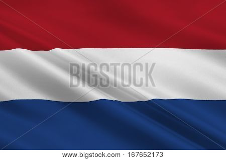 Flag of Netherlands or Kingdom of the Netherlands. 3d illustration