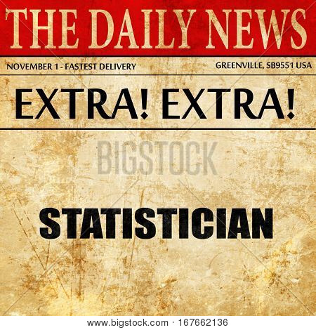 statistician, newspaper article text