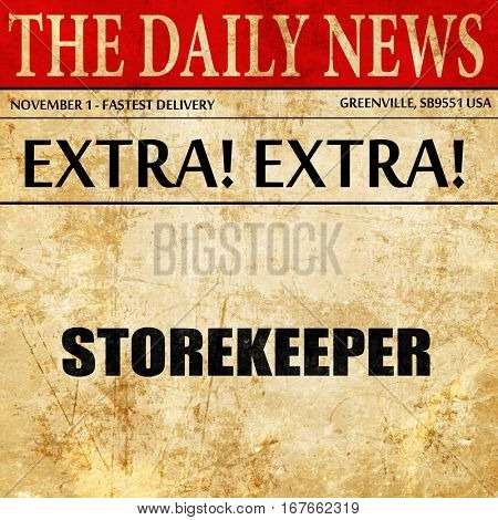 storekeeper, newspaper article text