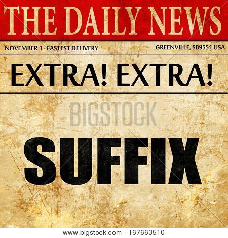 suffix, newspaper article text
