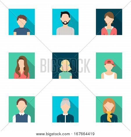 Avatar set icons in flat style. Big collection of avatar vector symbol stock