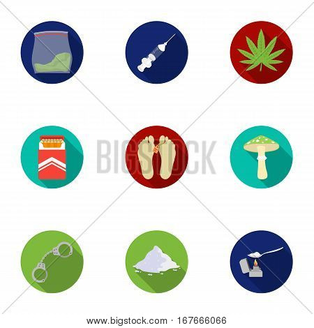 Drugs set icons in flat style. Big collection of drugs vector symbol stock