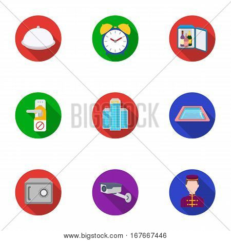 Hotel set icons in flat style. Big collection of hotel vector symbol stock