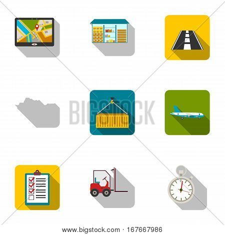 Logistic set icons in flat style. Big collection of logistic vector symbol stock