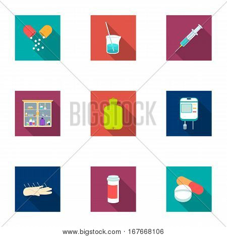 Medicine and hospital set icons in flat style. Big collection of medicine and hospital vector symbol stock