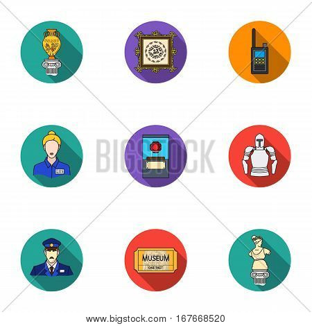 Museum set icons in flat style. Big collection of museum vector symbol stock