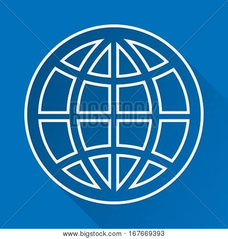 Icon Hand drawn earth with a long shadow.