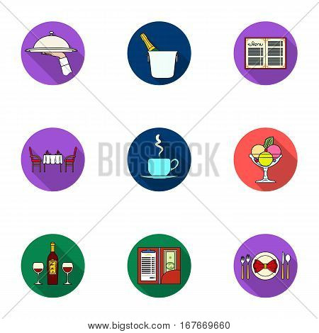 Restaurant set icons in flat design. Big collection of restaurant vector symbol stock illustration