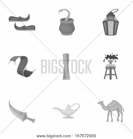 Arab Emirates set icons in monochrome style. Big collection of Arab Emirates vector symbol stock