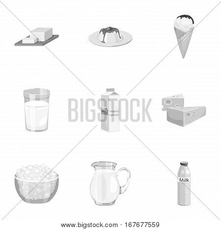Milk product and sweet set icons in monochrome design. Big collection of milk product and sweet vector symbol stock illustration