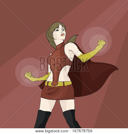 vector illustration of a super woman, a woman who can do anything