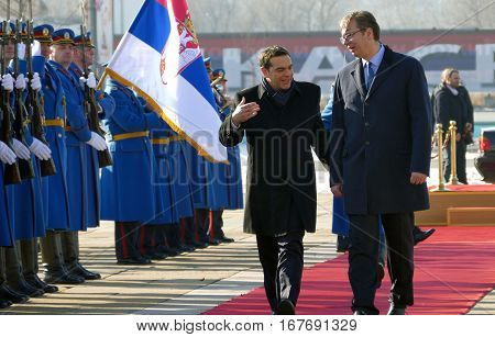 Belgrade, Serbia. January 31St - Greece Prime Minister Alexis Tsipras In Official Visit To Belgrade.