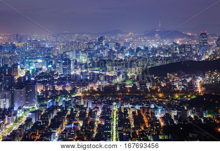 Seoul city and downtown skyline South Korea