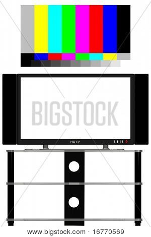 Geometrisch präzise 3D-Render von HDTV, frei von Blendung, Schatten; isoliert---umfasst eine echte 16: 9