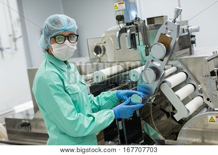 Scientist Is Working With Machine