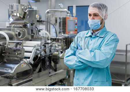 Plant Picture, Factory Worker Is Standing Near Machine, Steel Machines, Manufacture