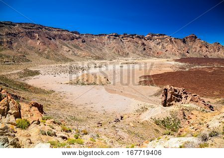 Liano de Ucanca mountains in the old volcano Teide National Park Tenerife Spain