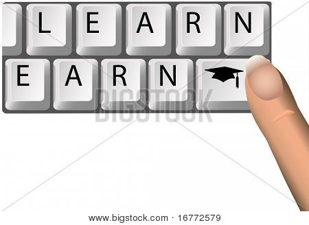 Impara a guadagnare tasti su un incantesimo di tastiera del Computer il valore dell'istruzione e della graduazione a gradienti earni