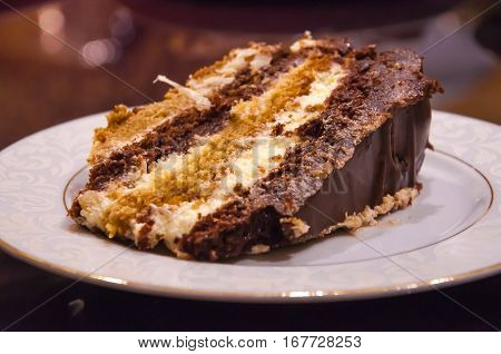 Praguer Chocolate Cake On A Plate
